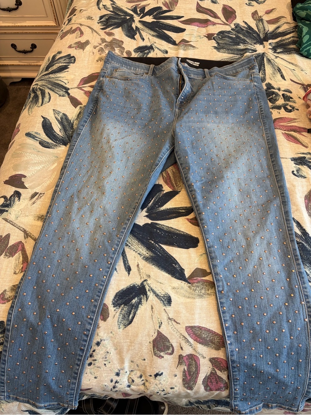 torrid Light Blue Skinny Jeans with Gold Studs